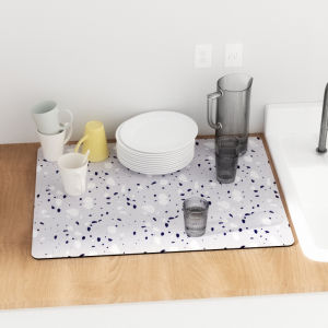 【SG seller LOCAL STOCK】 Diatom mud Wash Basin Drain Absorbent Pad / Drain pad for dishes and cups / Faucet Durable Thickened Mats Coasters Bathroom Splash Soft Anti-mold