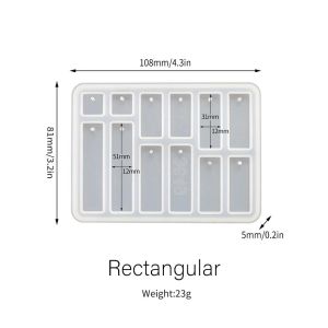 DIY Mould Handmade Multiple Shape Earring Pendants Epoxy Resin Mold DIY Geometry Shape Silicone Mold for Jewelry Making Keychain Pendants