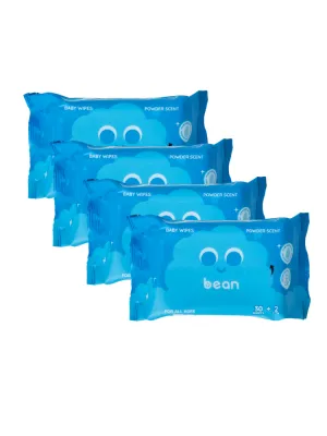 [Bundle of 4] bean Mini Wipes Powder Scent Free 32 sheets