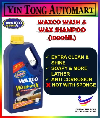 WAXCO Wash & Wax Car Shampoo -- WITHOUT Yellow Sponge 1000 ml