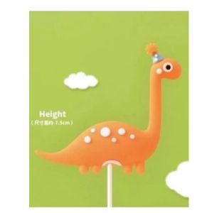PAJANGAN KUE ULANGTAHUN ANIMAL DINO HIJAU & ORANGE TOPPER CAKE DINOSAURUS ULTAH / TOPPER KUE DINOSAURUS