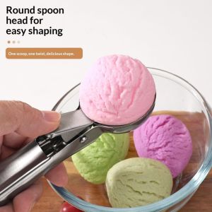 YADOU Stainless Steel Ice Cream Scoop with Spring Mechanism - Perfect for Desserts and Fruits