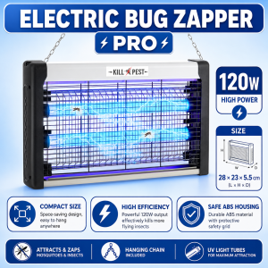 DIODIY Electronic Insect Killer Mosquito Swatter with Blue Light Summer Indoor Electric Bug Zapper UV Light Fruit Flies Mosquito Killer Lamp Plug in Fly Trap for Home Outdoor