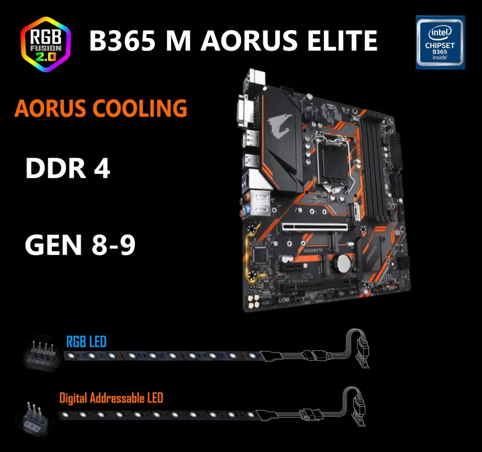 1151 mainboard (เมนบอร์ด) gigabyte b365 m aorus elite