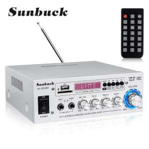 SUNBUCK 660BT 2CH HIFI Amplificador Audio Power Amplifier speaker 12V / 220V Home Theater Amplifier Home Karaoke Cinema Support Audio FM USB SD 1200W