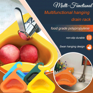 Kitchen Sink Swan Drain Basket Faucet Filter Baskets Sponge Rack Multifunctional Sink Strainer General Hanging Kitchen Storage Baskets Leftovers Hanging Drain Rack