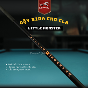 Cơ Bida Lỗ - Gậy Bi-a Full Carbon 1 Khúc LITTLE MONSTER - Siêu Thẳng Siêu Bền - LEOPARD BILLIARDS