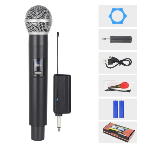Universal Wireless Microphone Receiver with 5V Charging & Rechargeable Battery - Plug & Play