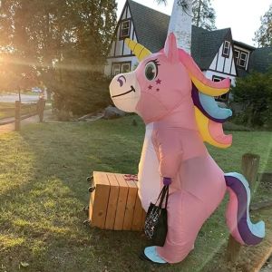 NEXTGENYUN Rainbow Unicorn Inflatable Costume Cosplay Funny Halloween Costumes for Wommen Personality Cartoon Halloween