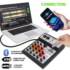 MINI4 channel mixer professional stage sound equipment network celebrity live singing Bluetooth USB mixer