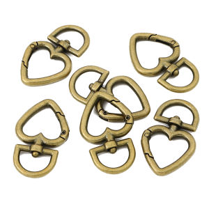 2Pcs Alloy Keychain Key Rings Silver Rhodium Gold Color Heart Key Clasps Hooks For DIY Jewelry Findings Toys Bags Keychains Accessories