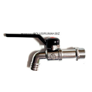 KRAN TEMBOK BESI BOLA GAGANG HITAM 1/2" KERAN AIR TAMAN 1/2 INCH bolak balik