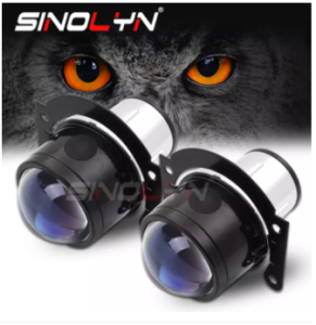 Bi-Xenon โปรเจคเตอร์ไฟตัดหมอก Universal H11ปกปิดหมอกโคมไฟเลนส์ไฟหน้ารถสําหรับอุปกรณ์เสริมรถยนต์ Retrofit สไตล์