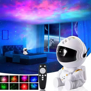Proyektor lampu galaksi dengan speaker Bluetooth 8 mode cahaya dapat dikendalikan dengan remote