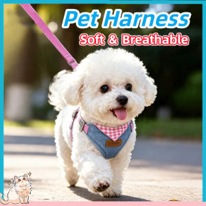 Reflective&Breathable Dog Harness and Leash Adjustable Collar Leash Dog Leads for Medium&Small Dog
