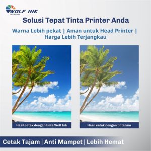 Tinta Printer Wolf Ink Universal Satu Tinta untuk Semua Epson Canon Brother HP Cetak Lancar Gak Pake Drama