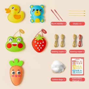 [COD]Kids Soft Sewing Kit Diy Craft Eva Needle Creative Toy Handmade Pendant Gift For Girls Safe ChildrenS Toy