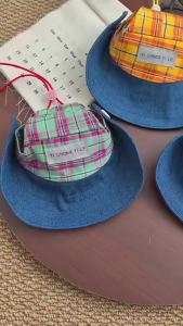 Cat sun hat pet plaid sun protection cowboy hat adjustable drawstring suitable for small and medium-sized dogs two-way wear hat