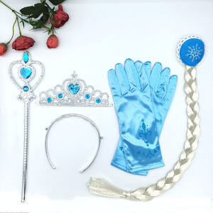 SET AKSESORIS RAMBUT PALSU TONGKAT MAHKOTA ACCESORIS ELSA FROZEN