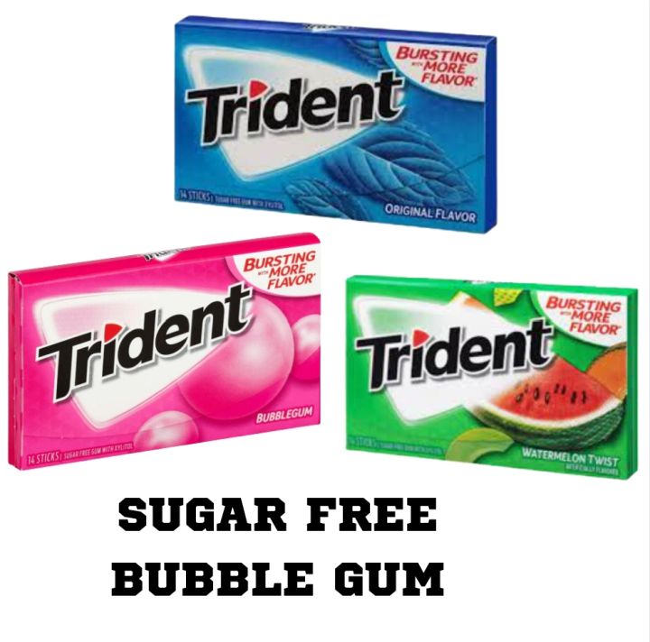Trident Sugar-Free Gum Variety Box – 3 Fruity Flavors (14ct × 12