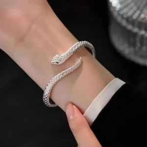 PENTU เครื่องประดับงานปาร์ตี้ กำไลรูปงู แฟชั่นสำหรับผู้หญิง ของขวัญสำหรับเด็ก กำไลข้อมืองูเปิด ทันสมัยและทันสมัย ปรับได้ปรับได้ แหวนงูและตุ้มหู สำหรับผู้หญิง