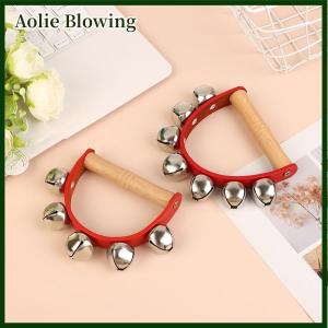 Aolie Handbell Hand Bells With 5pcs 7pcs Jingle Bells Wood Handle Musical Instrument Bell Toy Gift For School Music Class Home Daycare