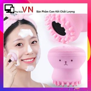Cọ Rửa Mặt Bạch Tuộc Bằng Sililon Co Hạt Massage Mặt Giúp Loại Bỏ Bụi Bẩn Bã Nhờn Sẽ Khít Lỗ Chân Lông Hiệu Quả - Cọ massage rửa mặt 3D Gai Silicon Cao Cấp