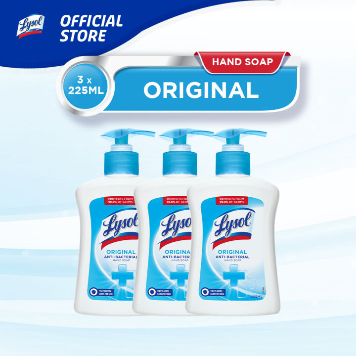 【COD】 Lysol Antibacterial Hand Soap Original 225ml Triple Pack Lazada PH