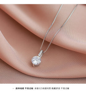 เงินฝังS925 หยกวางจี้พม่าธรรมชาติหยกAสินค้าหยกจี้สร้อยคอของขวัญคู่ ไม่เปลี่ยนสีนาน