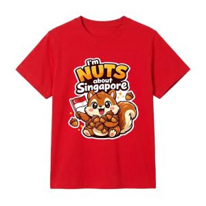 Singapore National Day Kids Red T-Shirt Family Matching Outfit - IM NUTS about Singapore