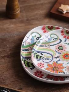 Sacesr Nordic Breakfast Tableware Salad Western Plate Ceramic Steak Home Plate Ins Style with Handle Ceramics Household Goods 9T1N6