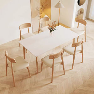 [CozyNest ]Dining Table And Chair Set Modernity Solid Wood Dining Table Sintered Stone Dining Table Set Marble Dining Set