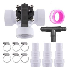Professional Pool Bypass Valves System Set 12 Pieces 3 Way Connection Includes Sealing Tape Suitable for Sand Filtration