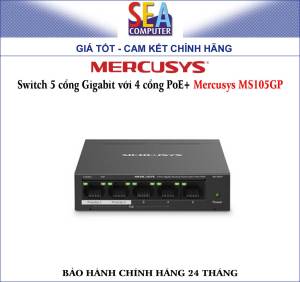 Switch 5 cổng Gigabit với 4 cổng PoE+ Mercusys MS105GP