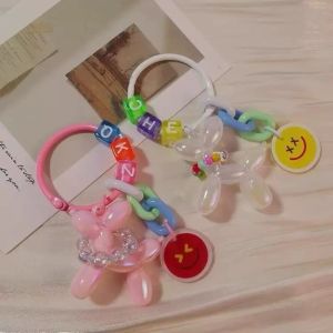 Candy Color Sweet Balloon Dog Keychain for Women Girls Handbag Bag Pendant Toys Souvenir Bag Charms Gift Heart Cute
