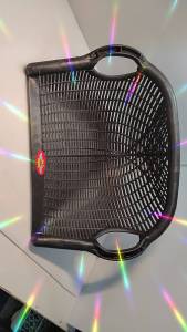 บุ้งกี้หวาย กะบะ สีดำ พลาสติก PVC ใส่เศษหิน โกยดิน