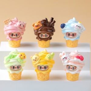 [พร้อมส่งในไทย]6ชิ้น/เซ็ตไอศกรีมสีสันสดใส Labub สวยน่ารักมากเลยค่