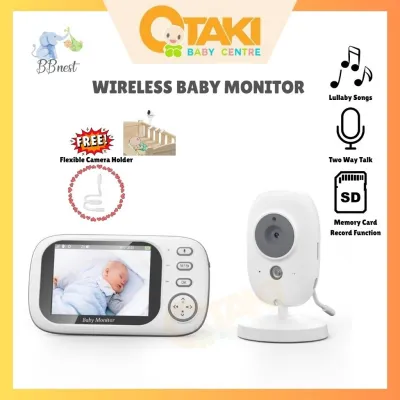 BBNest 3.5-Inch Baby Monitor Real-Time Video & Audio Night Vision Wireless Baby Camera Baby Safety