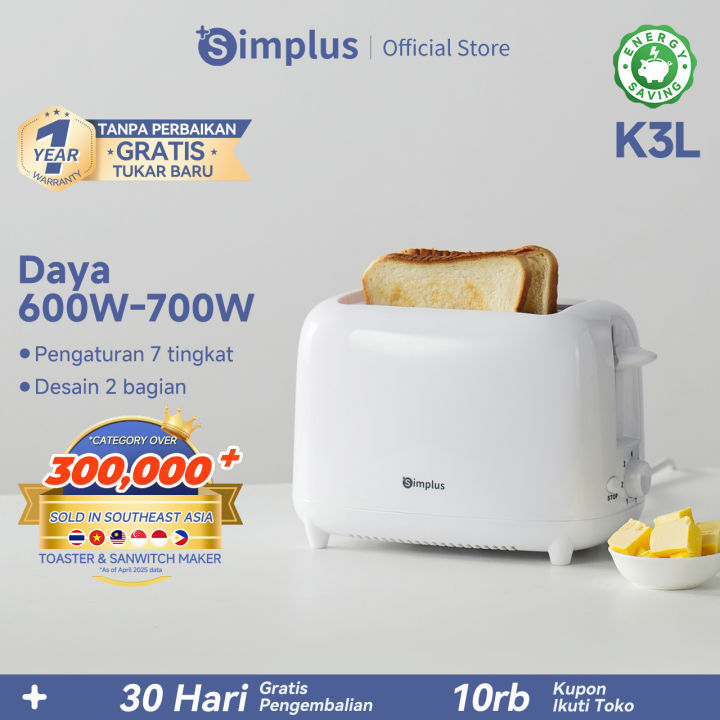 Simplus Toaster Roti Pemanggang Roti Sandwich Otomatis Roti Bakar