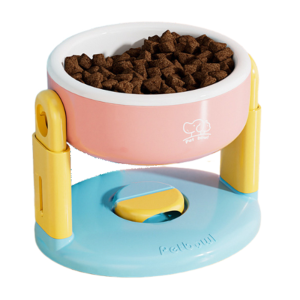 PERNEAKY Protect Cervical Spine Cat Drinking Feeding Bowl 3 Gear Height Adjustable Suction Cup Type Pet Feeding Basin Easy To Clean Multi-use Pet Food Dispenser Puppy/Kitten