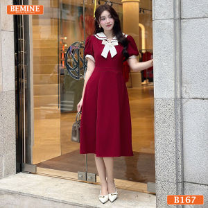Đầm thiết kế BEMINE cổ thủy thủ phối nơ dáng chữ A phù hợp đi chơi-B167