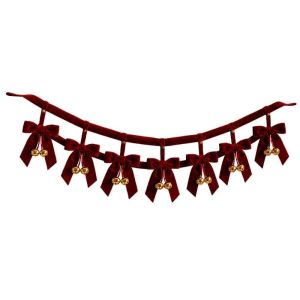 CUNXIN Treo Dây cờ nơ Giáng sinh Tự làm Tinh tế Biểu ngữ Giáng sinh Sáng tạo Trang trí Vòng hoa nơ Trang trí nội thất