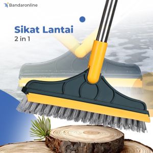 Sikat Pembersih lantai kamar mandi| Sikat Pembersih Celah Lantai Dapur| Sapu Kaku Pegangan Panjang| Sikat Dorong 2in1| Sikat Sudut Lantai Putar Plus Wiper Pembersih Lantai|