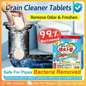 Drain Cleaner Effervescent Tablets Deodorize Pipe Cleaning Tablets Remove Odor Clog Sink Toilet Floor Drain Safe for Pipes