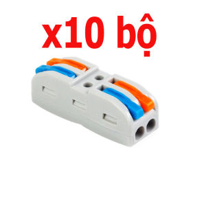 COMBO 10 Cút nối dây điện đôi 2 pha 2 cổng vào 2 cổng ra PCT-222 250v 32A cút 2 ra 2