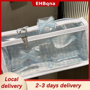 [COD]  HOT SALE Ship within 24 hours Sweet Bow Zipper Transparent Pencil Case Box Student Stationery Storage Bag Large Capacity Makeup Bag Cartoon Zipper Pen Bag