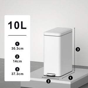 JustLiving 1PC 10/15/18L Household Foot-on Sorting Bins Large Garbage Storage Box Plastic Garbage Sorting Paper Basket Kitchen Trash Can Sandwich Trash Cans