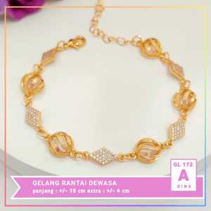 Nice Jewelry Gelang dewasa polos rantai tambang simple perhiasan wanita lapis emas gold GL 172