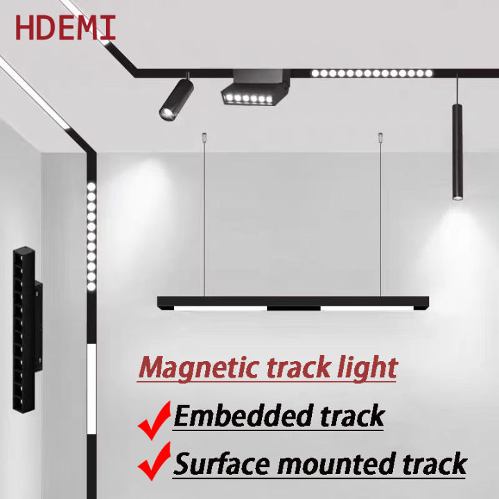 Magnetic Track Light Rail 1 Meter Embedded And Surface Mounted Modern ...