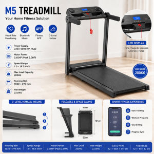 Foldable Treadmill with Handrail Remote Control Walking Pad Digital Display Phone Holder forHome Indoor Jogging Exercise